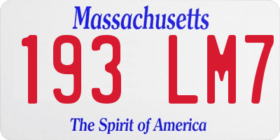 MA license plate 193LM7