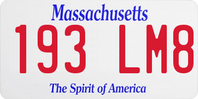 MA license plate 193LM8