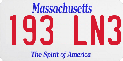 MA license plate 193LN3