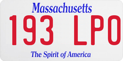 MA license plate 193LP0