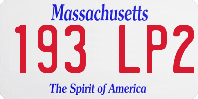MA license plate 193LP2