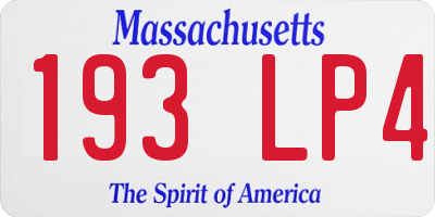 MA license plate 193LP4