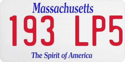 MA license plate 193LP5