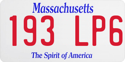 MA license plate 193LP6