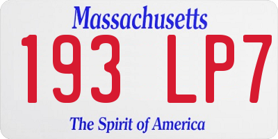 MA license plate 193LP7
