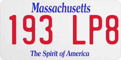 MA license plate 193LP8