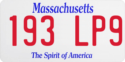 MA license plate 193LP9