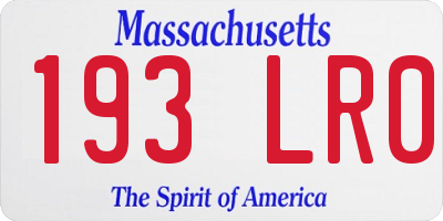 MA license plate 193LR0