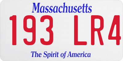 MA license plate 193LR4