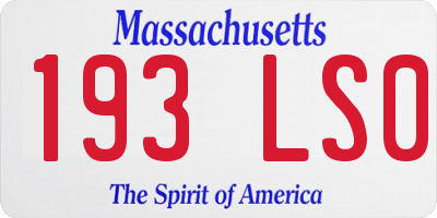 MA license plate 193LS0