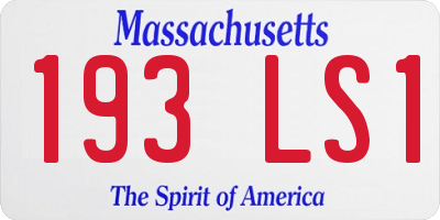 MA license plate 193LS1