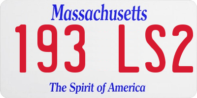 MA license plate 193LS2
