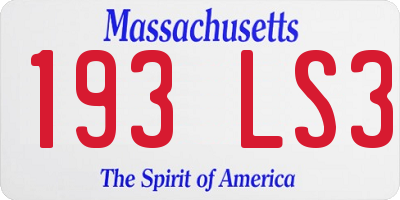 MA license plate 193LS3