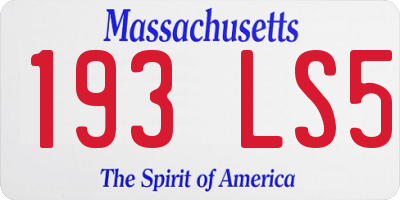 MA license plate 193LS5