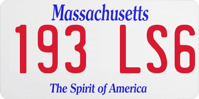 MA license plate 193LS6