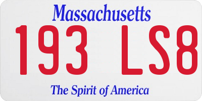 MA license plate 193LS8