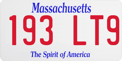MA license plate 193LT9