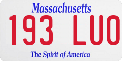 MA license plate 193LU0