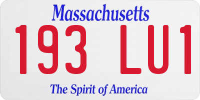 MA license plate 193LU1