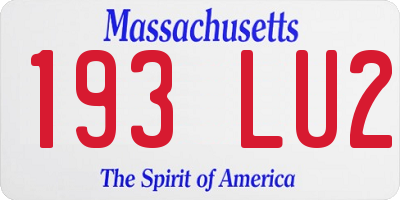 MA license plate 193LU2