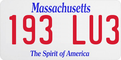 MA license plate 193LU3