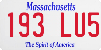 MA license plate 193LU5