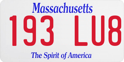MA license plate 193LU8