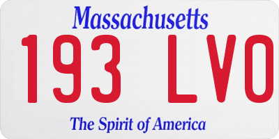 MA license plate 193LV0