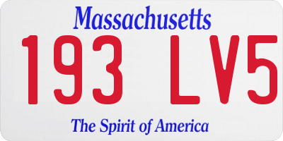 MA license plate 193LV5