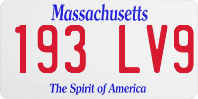MA license plate 193LV9