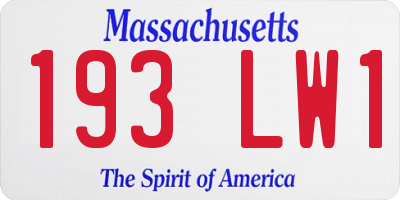 MA license plate 193LW1