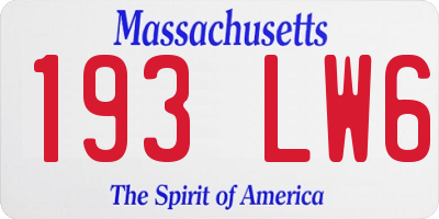 MA license plate 193LW6