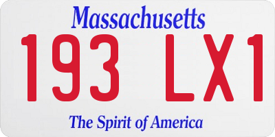 MA license plate 193LX1