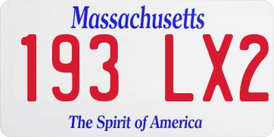MA license plate 193LX2
