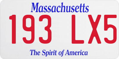 MA license plate 193LX5