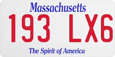 MA license plate 193LX6