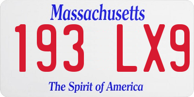 MA license plate 193LX9