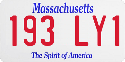 MA license plate 193LY1