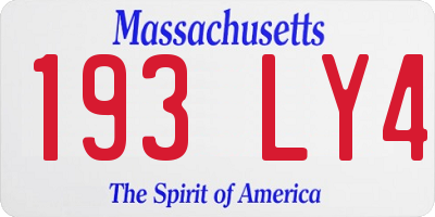 MA license plate 193LY4