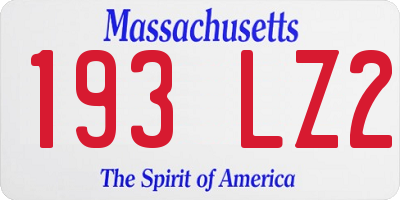 MA license plate 193LZ2
