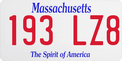 MA license plate 193LZ8