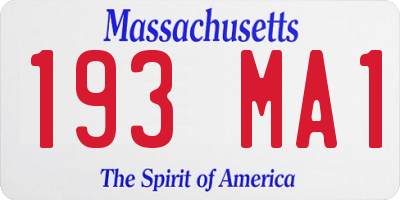 MA license plate 193MA1