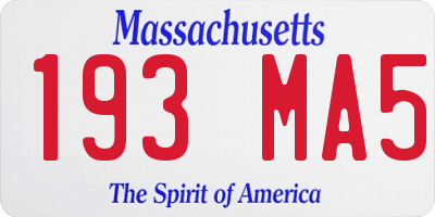 MA license plate 193MA5