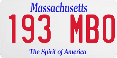 MA license plate 193MB0
