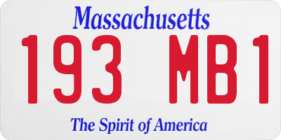 MA license plate 193MB1
