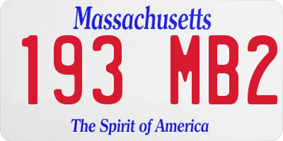 MA license plate 193MB2