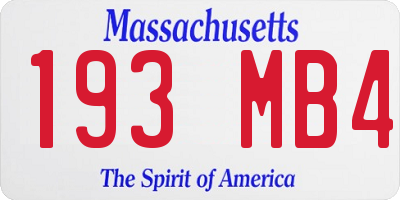 MA license plate 193MB4