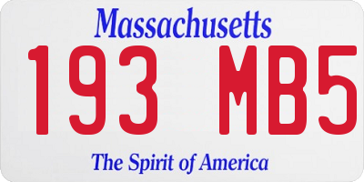 MA license plate 193MB5