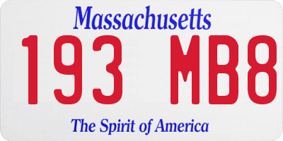 MA license plate 193MB8