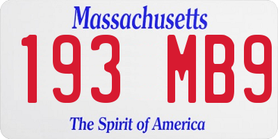 MA license plate 193MB9